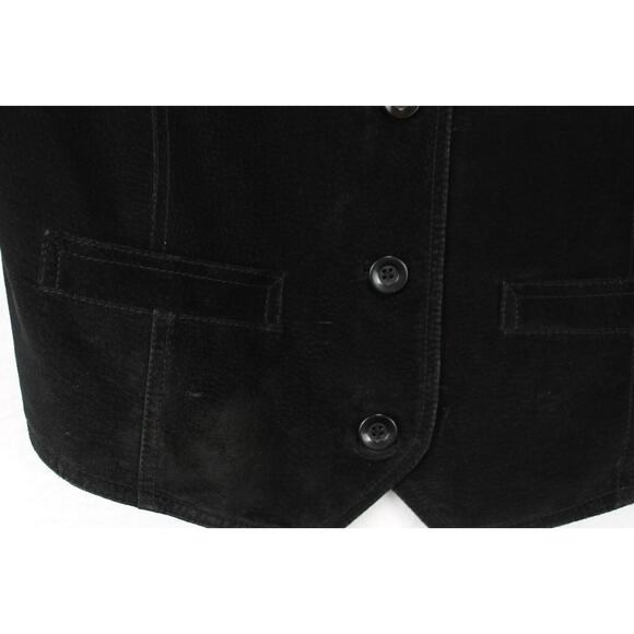 Route 66 Leather Vest Women Large Black Suede Biker Western Wear Front Pockets - Picture 12 of 15